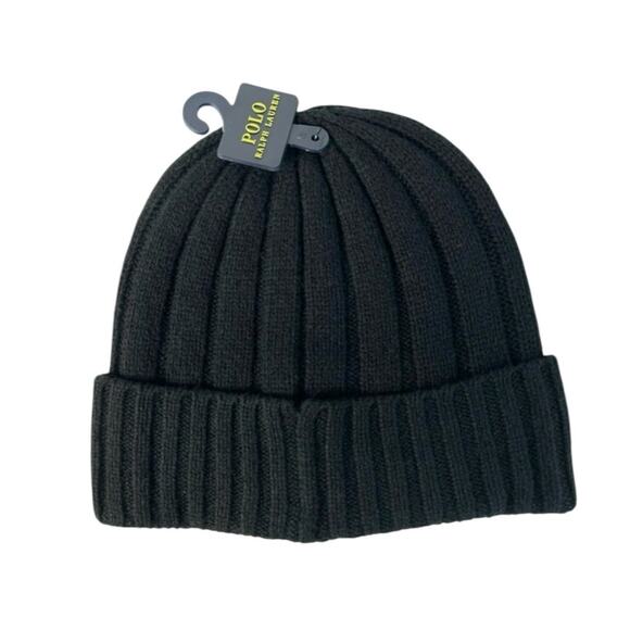 Polo Ralph Lauren Beanie Merino Wool Blend Horse Logo - Picture 3 of 5